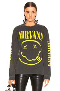 Madeworn Nirvana Smiley Tee In Gray