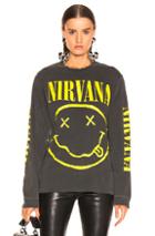 Madeworn Nirvana Smiley Tee In Gray