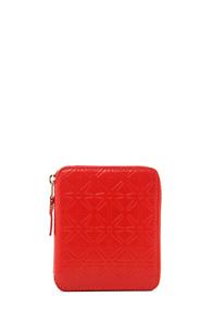 Comme Des Garcons Star Embossed Zip Fold Wallet In Orange,geometric Print