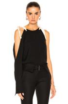 Monse Silk Georgette Top In Black