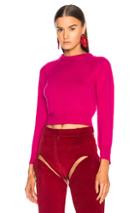 Helmut Lang Cropped Sweater In Pink
