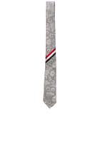 Thom Browne Floral Silk Jacquard Tie In Gray