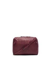 Bottega Veneta Woven Leather Shoulder Bag In Red