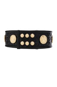 Balmain Leather Rivet Belt In Black