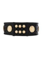 Balmain Leather Rivet Belt In Black