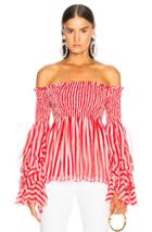 Caroline Constas Alessandra Top In Red,stripes