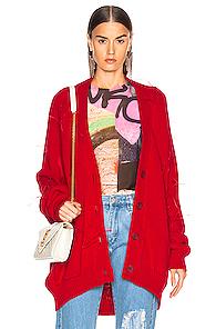 Marques ' Almeida Oversized Cardigan In Red