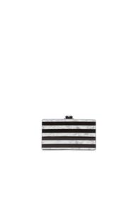 Edie Parker Jean Striped Clutch In Black,white