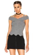 Alexander Wang Ribbed Knit Cropped Tank In Gray