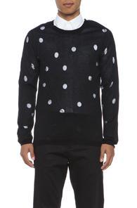 Acne Studios Pierce Polka Dot Sweater In Black