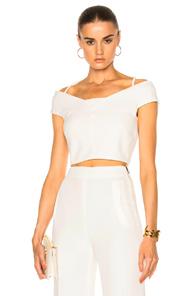 Roland Mouret Halley Stretch Viscose Top In Black,white