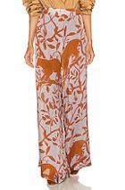 Johanna Ortiz Coffee Introspection Pant In Blue,brown,floral