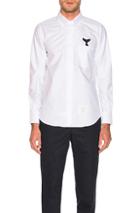 Thom Browne Straight Fit Button Shirt In White