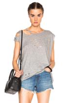 R13 Sleeveless Ripped Neck Tee In Gray