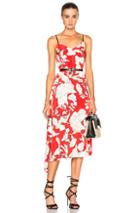 Derek Lam 10 Crosby Sleeveless Peplum Dress In Red,floral
