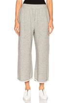 T By Alexander Wang French Terry Cropped Wide Leg Sweatpants In Gray
