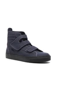 Raf Simons High Top Velcro Sneakers In Gray