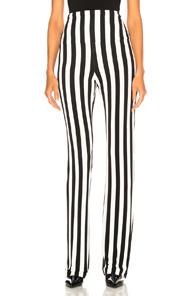 Norma Kamali Boot Pant In Black,stripes,white