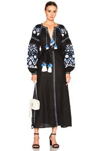 March 11 Kilim Maxi Dress In Black,geometric Print