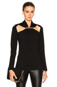 Barbara Bui Gold Bar Top In Black