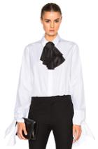 Isa Arfen Taffeta Bow & Tie Sleeve Top In White