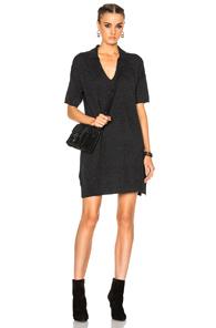 James Perse Cashmere Polo Dress In Black