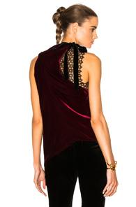 Roland Mouret Colridge Velvet & Crochet Top In Red