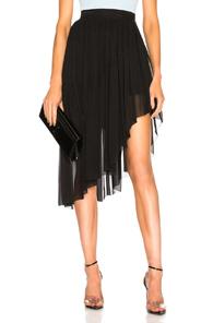 Mugler Asymmetric Hem Skirt In Black