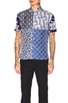Pierre-louis Mascia Aloeuw Patchwork Shirt In Blue,geometric Print,floral