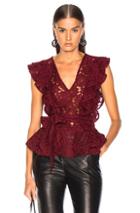 Marissa Webb Corrine Lace Blouse In Red