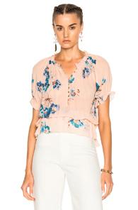 Ulla Johnson Lola Blouse In Pink,floral,neutrals