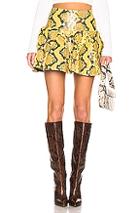 Marques ' Almeida Leather Pleated Mini Skirt In Animal Print,yellow