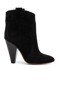 Isabel Marant Etoile Roxann Velvet Booties In Black