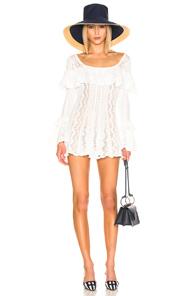 Self-portrait Flared Knit Tunic In White