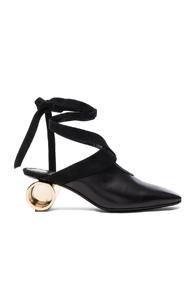 J.w. Anderson Cylinder Heel Leather Ballet Shoes In Black