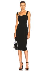 Victoria Beckham Dense Rib Cami Fitted Dress In Black
