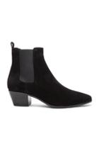 Saint Laurent Suede Rock Chelsea Boots In Black