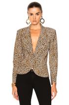 Norma Kamali Short Single Breasted Jacket In Animal Print
