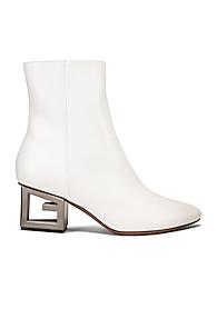 Givenchy Triangle Heel Ankle Boot In White