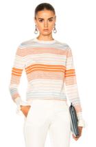 Stella Mccartney Crewneck Jumper In Orange,stripes,white