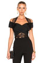 Alberta Ferretti Open Shoulder Wrap Top In Black