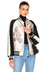 Stella Mccartneylorinda Tiger Embroidered Jacket In Black,neutrals