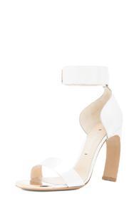 Nicholas Kirkwood Curved Heel Leather Sandals In Metallics