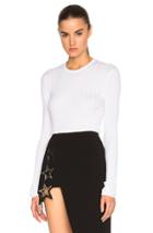 Anthony Vaccarello Rib Knit Sweater In White