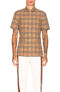 Burberry Alexander Shirt In Checkered & Plaid,neutrals