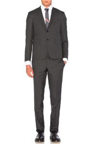 Thom Browne Plain Weave Suit In Gray