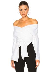 Rosetta Getty Cotton Faille Wrap Panel Jacket In White
