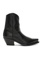 R13 Leather Cowboy Ankle Boots In Black