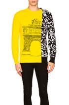 Versace Bi Color Sweatshirt In Abstract,black,yellow