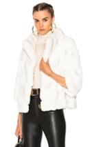 Yves Salomon Rex Quarter Sleeve Jacket In Neutrals,white